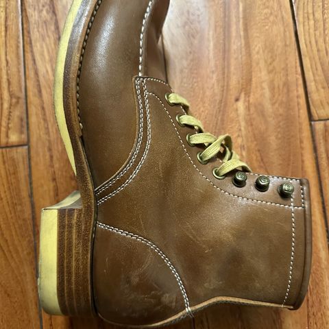 Flame Panda Moc Toe in Shinki Tan Latigo Horsehide