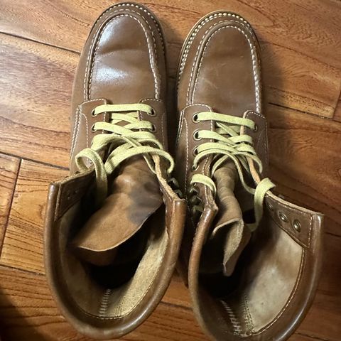 Flame Panda Moc Toe in Shinki Tan Latigo Horsehide