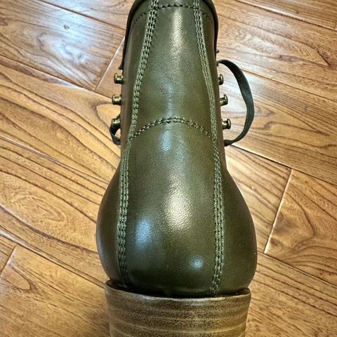 Flame Panda Moc Toe in Shinki Olive Oiled Horsebutt