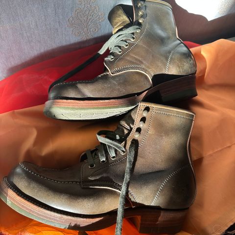 Flame Panda Moc Toe in Shinki Olive Oiled Horsebutt