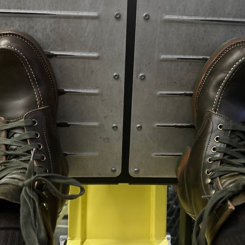 Flame Panda Moc Toe in Shinki Olive Oiled Horsebutt