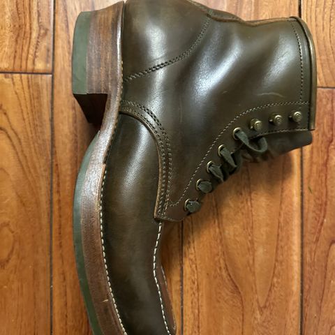 Flame Panda Moc Toe in Shinki Olive Oiled Horsebutt