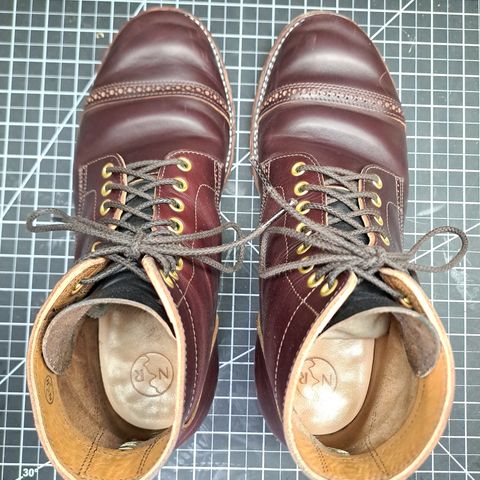 View photo of New River Boot BARKSDALE in Horween Color 8 Chromexcel Strips