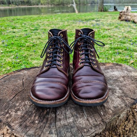 View photo of New River Boot BARKSDALE in Horween Color 8 Chromexcel Strips