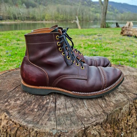 View photo of New River Boot BARKSDALE in Horween Color 8 Chromexcel Strips