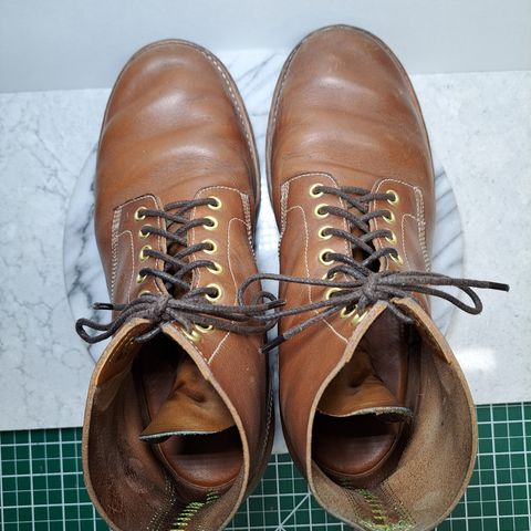 View photo of New River Boot Z43 Boondocker in Horween Natural Chromexcel Strips