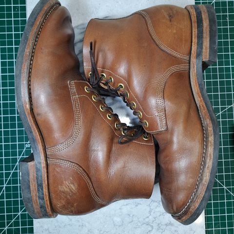 View photo of New River Boot Z43 Boondocker in Horween Natural Chromexcel Strips