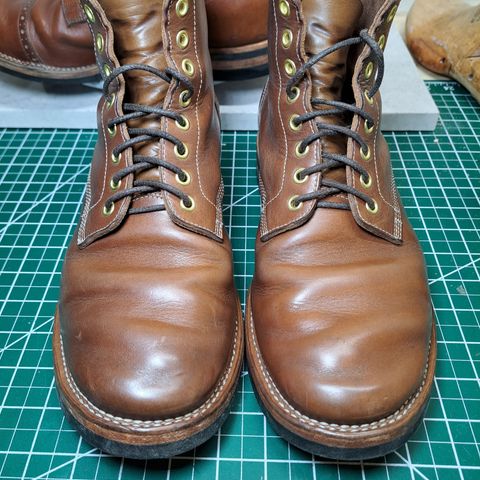 View photo of New River Boot Z43 Boondocker in Horween Natural Chromexcel Strips