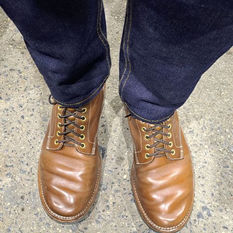 View photo of New River Boot Z43 Boondocker in Horween Natural Chromexcel Strips