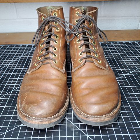 View photo of New River Boot Z43 Boondocker in Horween Natural Chromexcel Strips