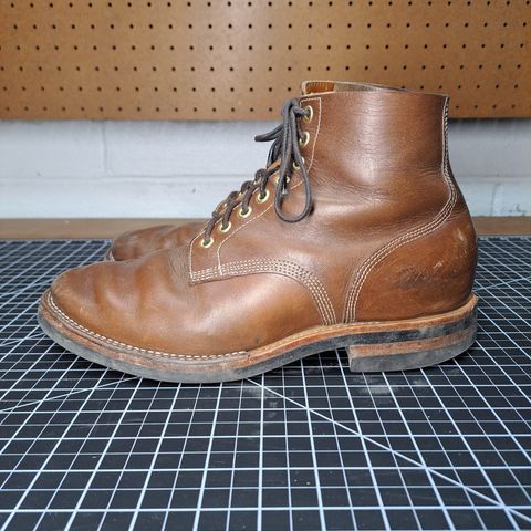 View photo of New River Boot Z43 Boondocker in Horween Natural Chromexcel Strips