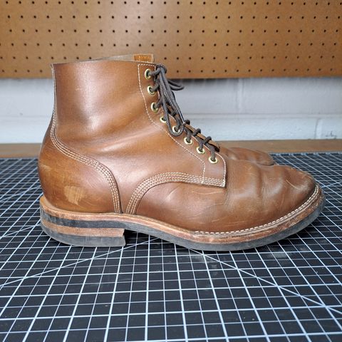 View photo of New River Boot Z43 Boondocker in Horween Natural Chromexcel Strips