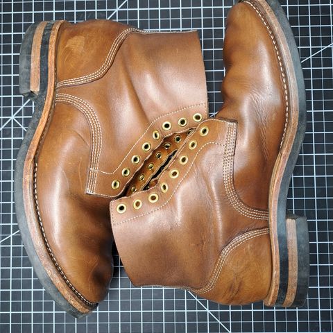 View photo of New River Boot Z43 Boondocker in Horween Natural Chromexcel Strips