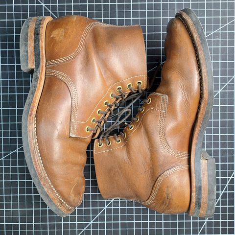 View photo of New River Boot Z43 Boondocker in Horween Natural Chromexcel Strips