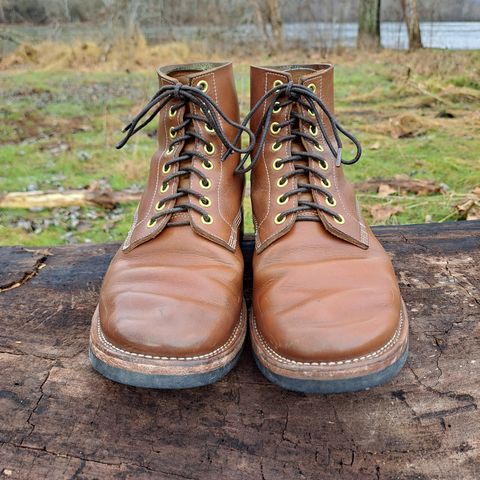 View photo of New River Boot Z43 Boondocker in Horween Natural Chromexcel Strips