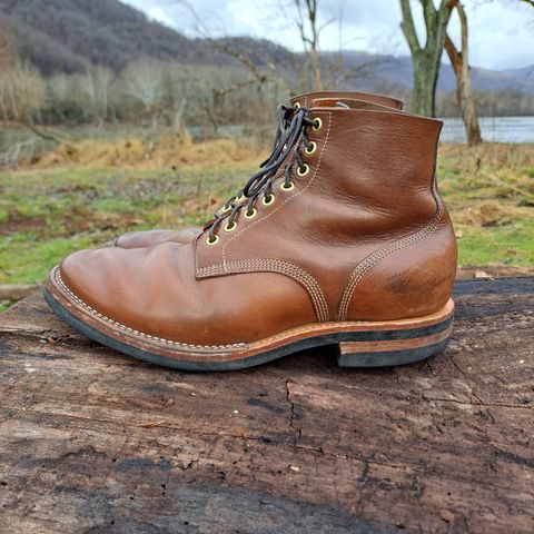 View photo of New River Boot Z43 Boondocker in Horween Natural Chromexcel Strips