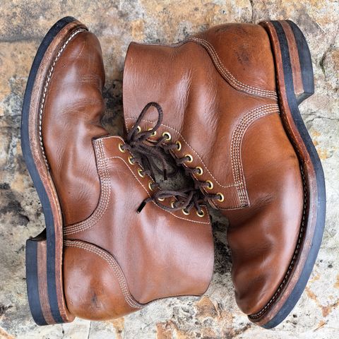 View photo of New River Boot Z43 Boondocker in Horween Natural Chromexcel Strips