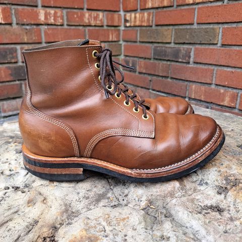 View photo of New River Boot Z43 Boondocker in Horween Natural Chromexcel Strips