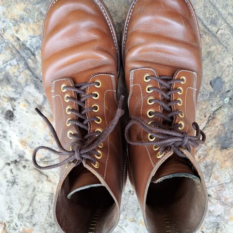 View photo of New River Boot Z43 Boondocker in Horween Natural Chromexcel Strips