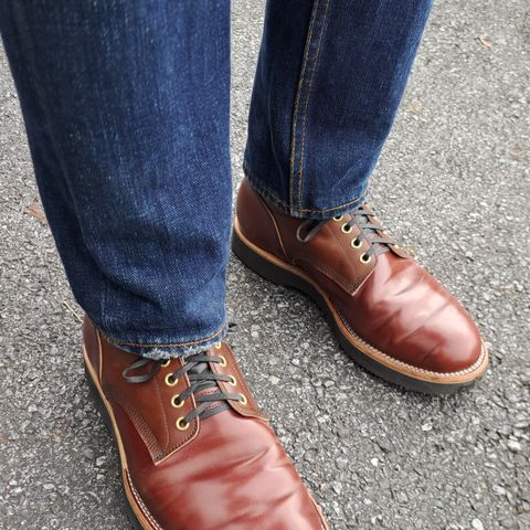 View photo of New River Boot Quade in Leder Ogawa Coffee Shell Cordovan