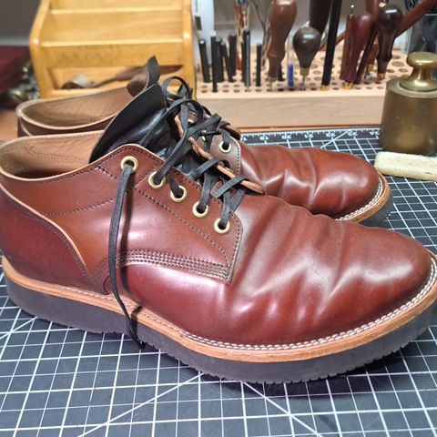 View photo of New River Boot Quade in Leder Ogawa Coffee Shell Cordovan