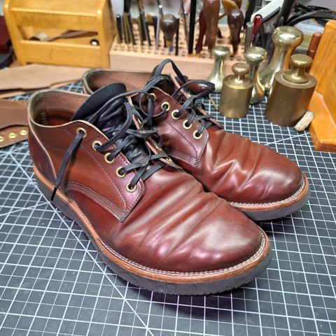 View photo of New River Boot Quade in Leder Ogawa Coffee Shell Cordovan