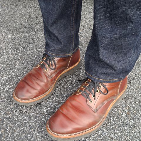 View photo of New River Boot Quade in Leder Ogawa Coffee Shell Cordovan