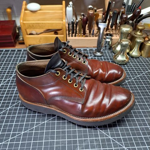 View photo of New River Boot Quade in Leder Ogawa Coffee Shell Cordovan