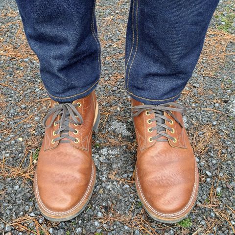 View photo of New River Boot Quade in Horween Waxed Latigo Hatchgrain