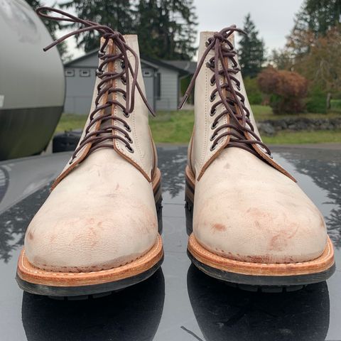 View photo of Oak Street Bootmakers Trench Boot in Volpi Whitewash Overdye Abetone