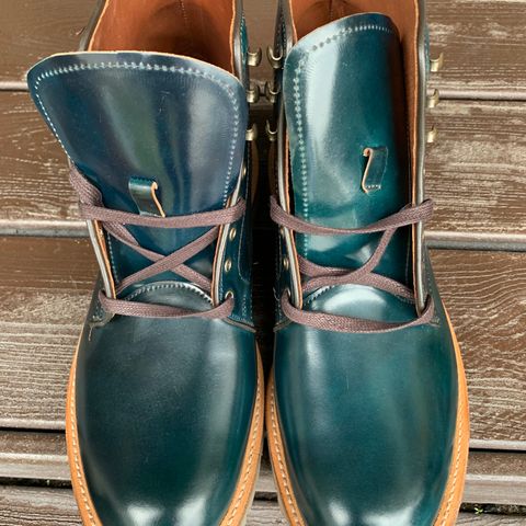 View photo of Allen Edmonds Higgins Mill in Horween Denim Shell Cordovan