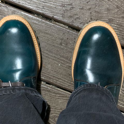 View photo of Allen Edmonds Higgins Mill in Horween Denim Shell Cordovan