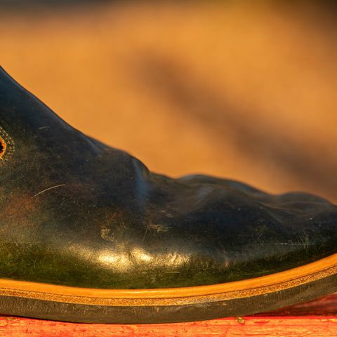 Viberg Slipper in Horween Black Scuffed Shell Cordovan