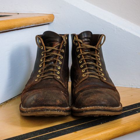 View photo of Viberg Service Boot in Horween Brown Waxed Flesh