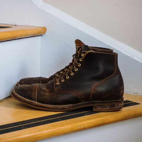 View photo of Viberg Service Boot in Horween Brown Waxed Flesh