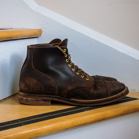 View photo of Viberg Service Boot in Horween Brown Waxed Flesh