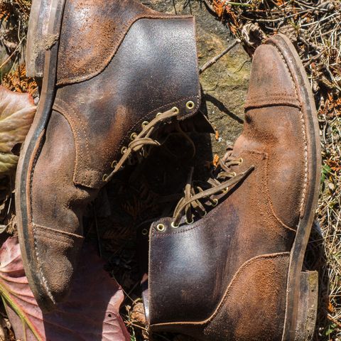 View photo of Viberg Service Boot in Horween Brown Waxed Flesh