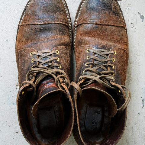 View photo of Viberg Service Boot in Horween Brown Waxed Flesh