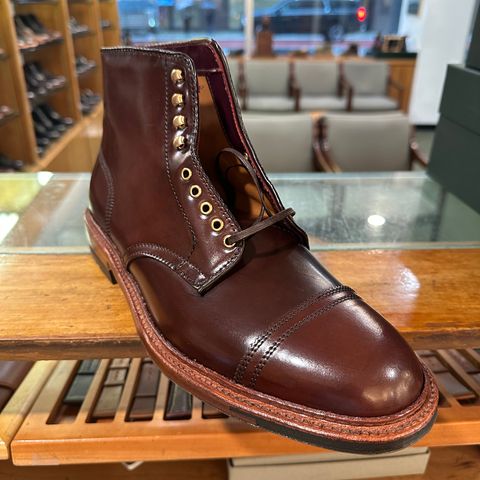 Alden Cap Toe Boot in Horween Color 4 Shell Cordovan