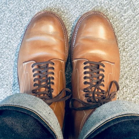 View photo of Alden Plain Toe Boot in Horween Natural Chromexcel