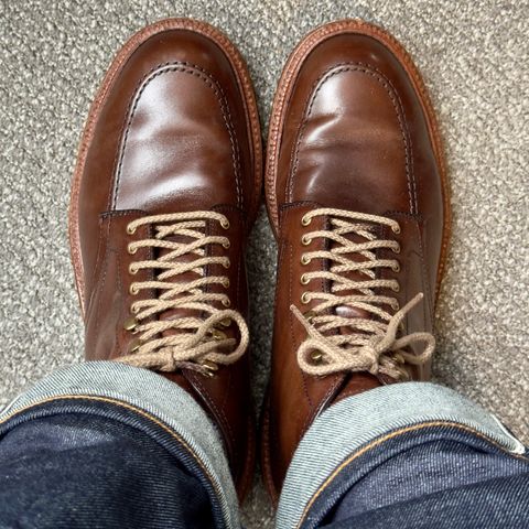 View photo of Alden x Stitchdown “Otis” Indy in Brown Calfskin