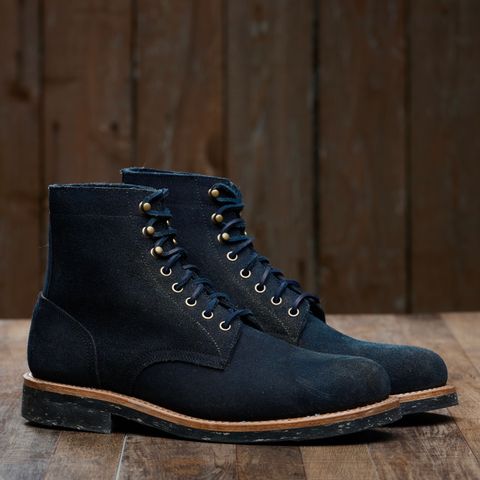 Oak Street Bootmakers Trench Boot in Horween Natural Indigo Chromexcel Roughout