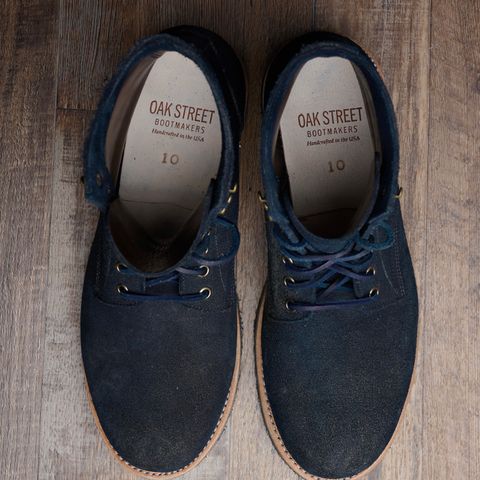 Oak Street Bootmakers Trench Boot in Horween Natural Indigo Chromexcel Roughout