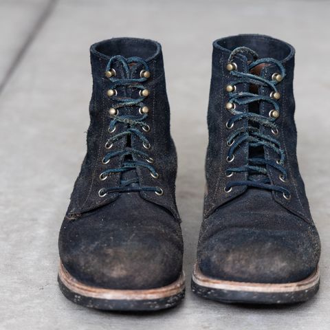 Oak Street Bootmakers Trench Boot in Horween Natural Indigo Chromexcel Roughout