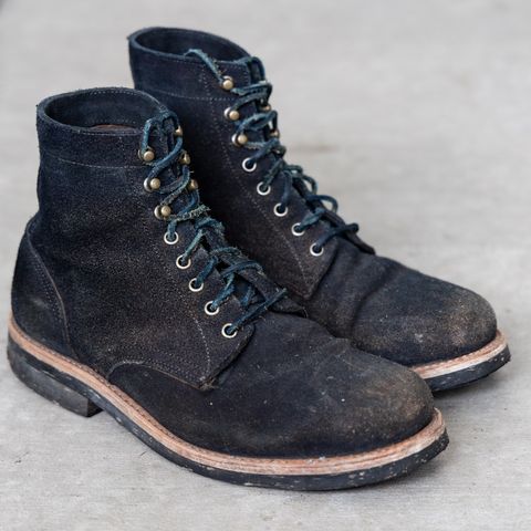Oak Street Bootmakers Trench Boot in Horween Natural Indigo Chromexcel Roughout