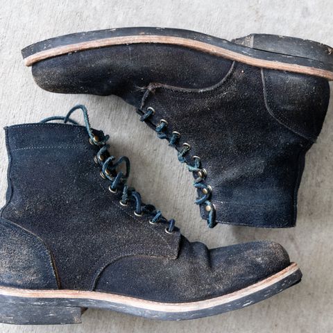 Oak Street Bootmakers Trench Boot in Horween Natural Indigo Chromexcel Roughout