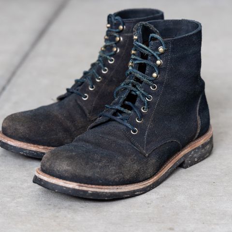 Oak Street Bootmakers Trench Boot in Horween Natural Indigo Chromexcel Roughout