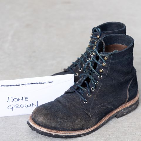 Oak Street Bootmakers Trench Boot in Horween Natural Indigo Chromexcel Roughout