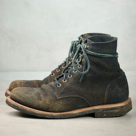 Oak Street Bootmakers Trench Boot in Horween Natural Indigo Chromexcel Roughout