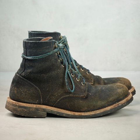 Oak Street Bootmakers Trench Boot in Horween Natural Indigo Chromexcel Roughout